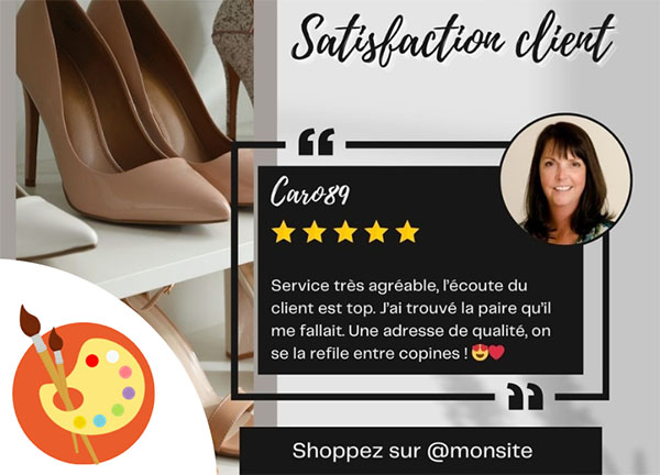 Création de contenu / visuel pour valoriser des témoignages-client déjà existants sur Google, Linkedin, Facebook...